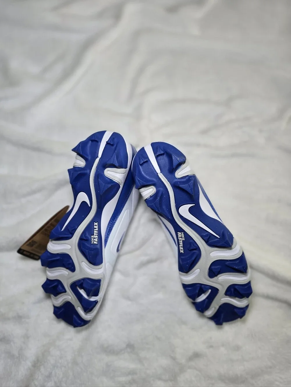 Nike Alpha Menace 4 Shark Football Cleats White Blue FN0028-103 Mens Size 10